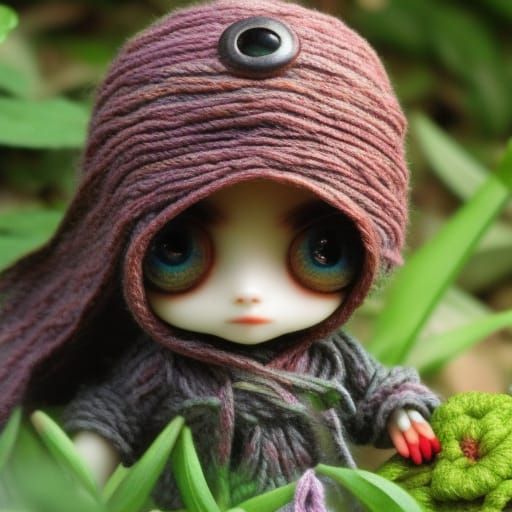 Yarn Boy Hitchhiker: Detailed Digital Illustration