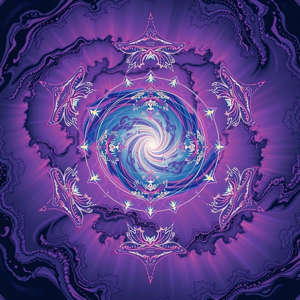 Surreal Cosmic Apocalypse Unfolds in a Kaleidoscopic Dream