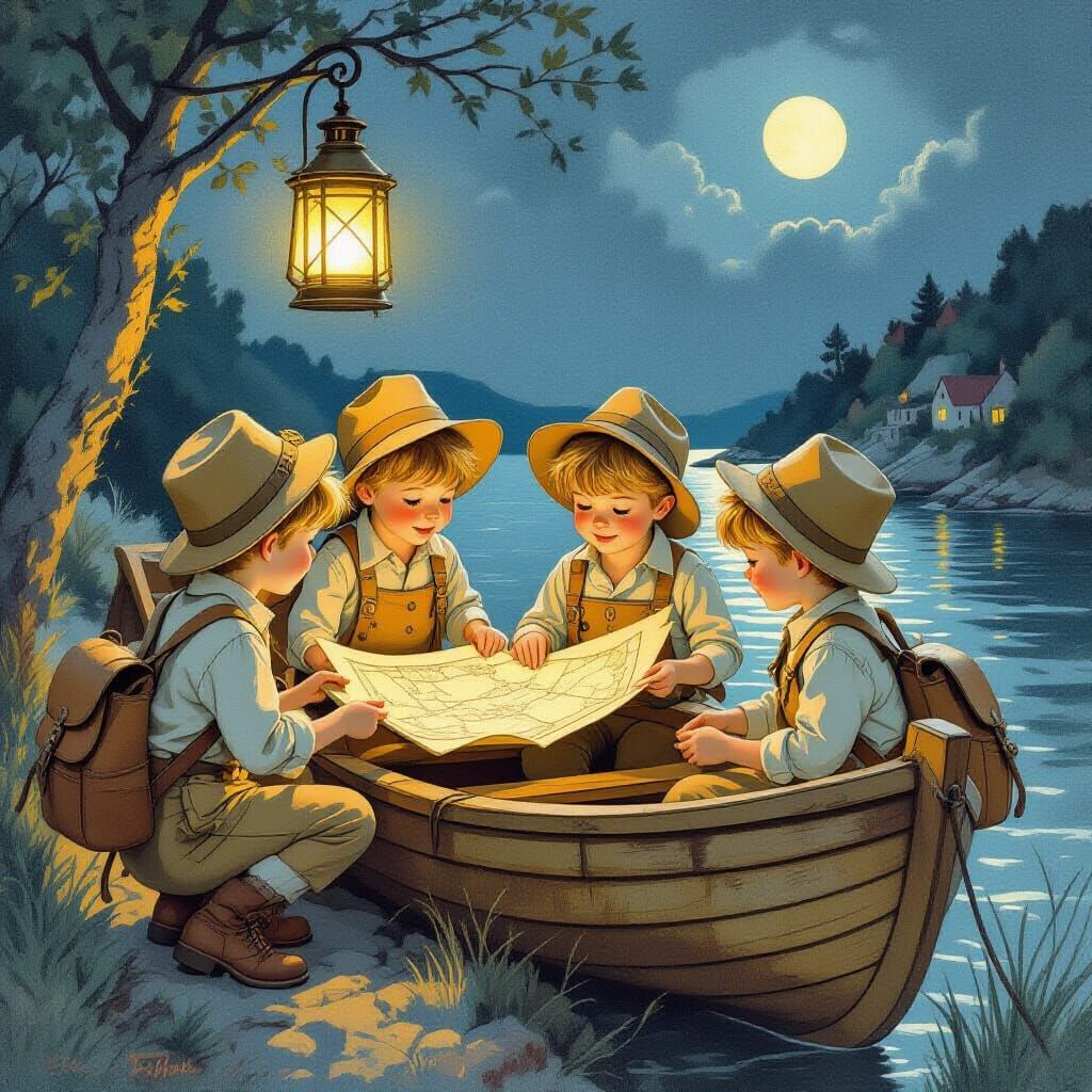 Children's Adventure Map in Storybook Style