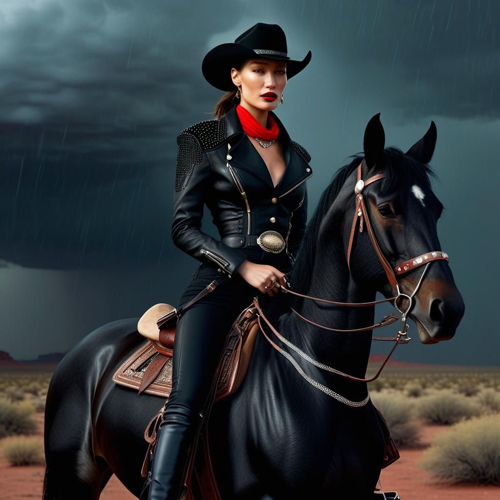 Bella Hadid as a Cowgirl in Arizona Desert