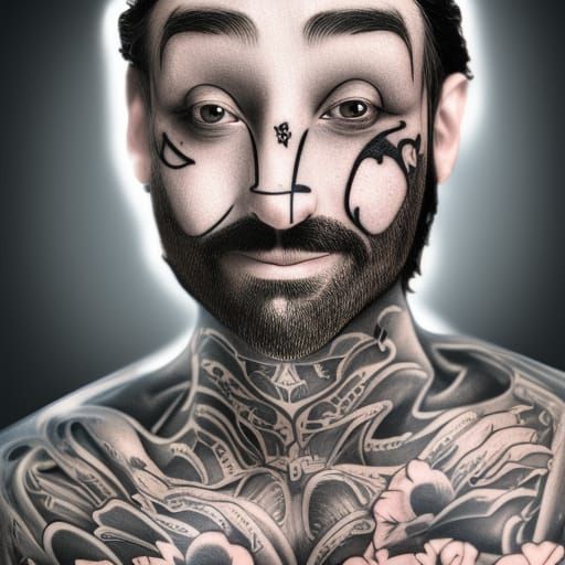 Detailed Portrait of a Tattooed Cook