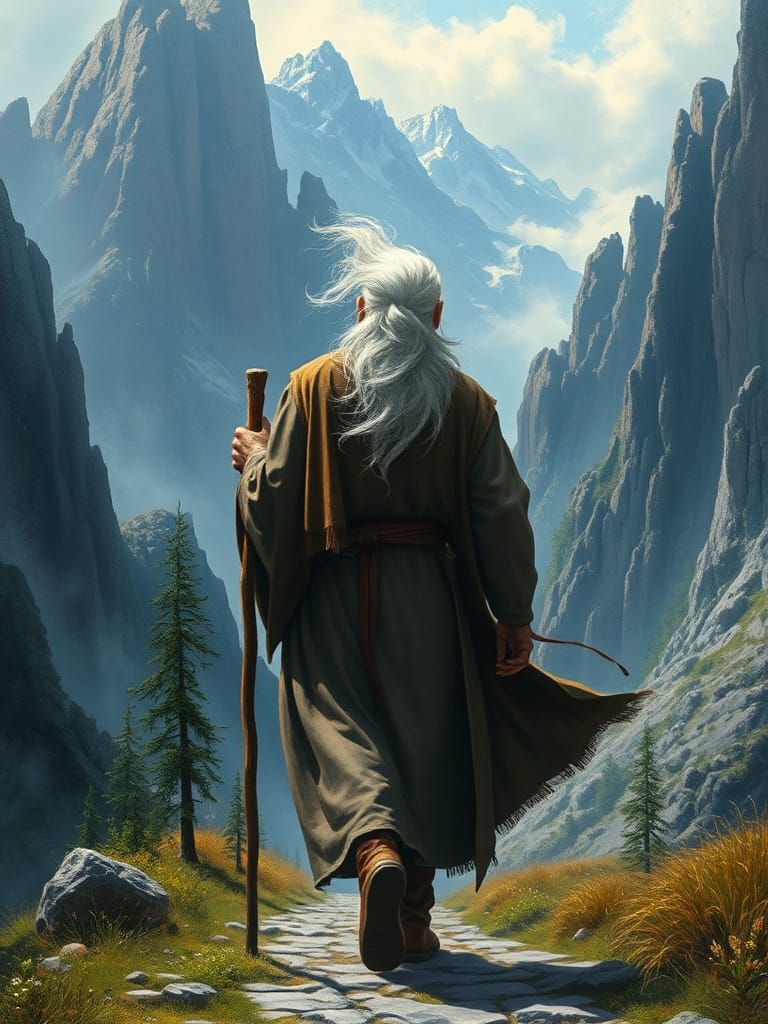 Old man in the mountains