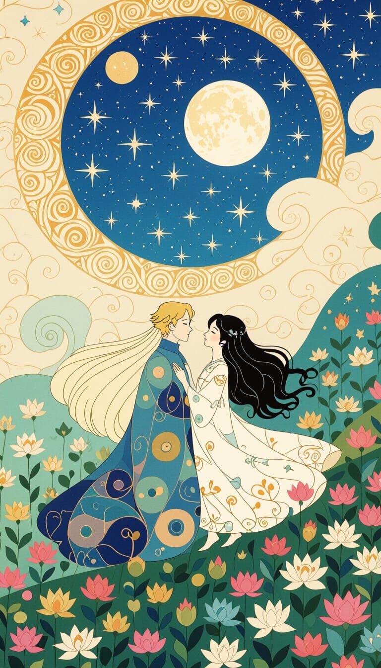 Charming Animated Wallpaper Inspired by Klimt and Howl's Cas...