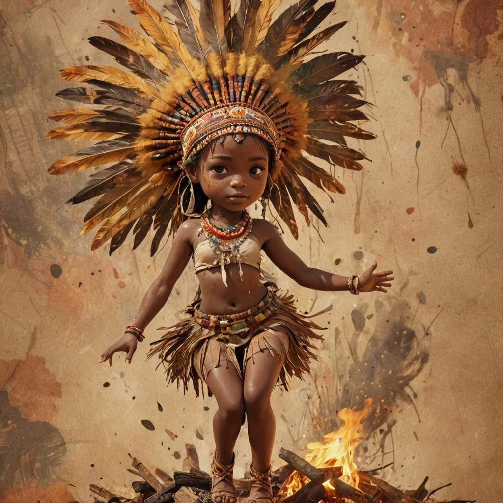 African Chibi Blythe Dance in Comic Style