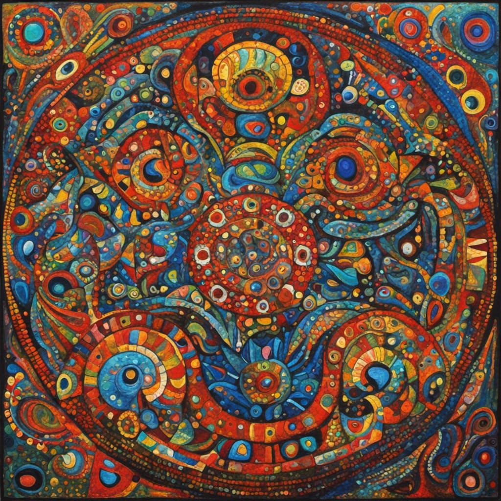 Psychedelic Aquarium in Abstract Expressionist Style