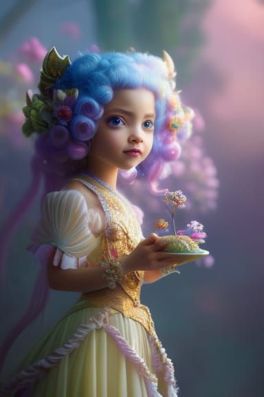 Candy Punk Cupcake Portrait in Steampunk Style