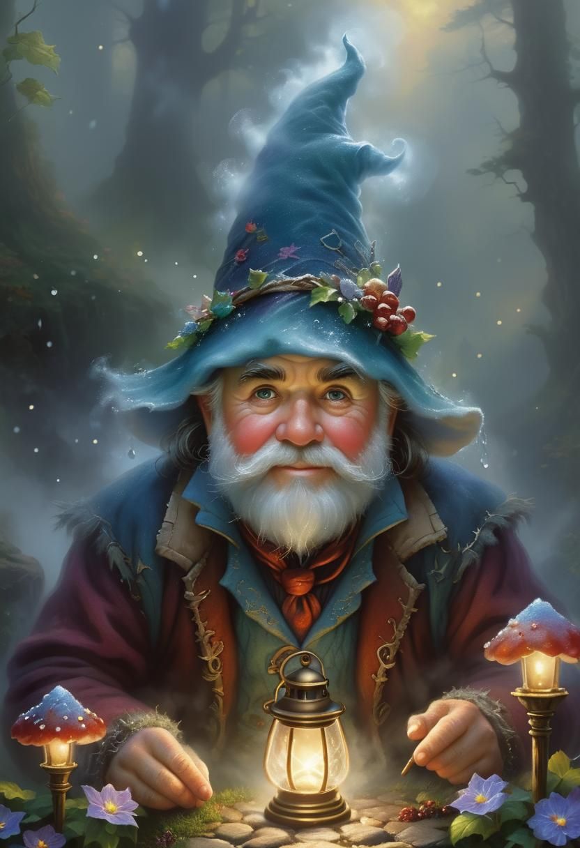 Ethereal Gnome Portrait in Fantasy Style