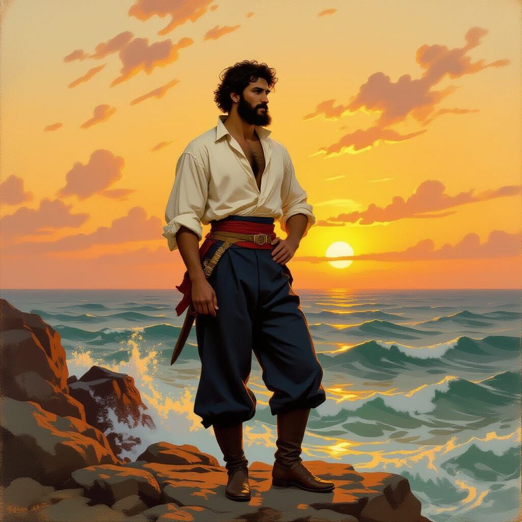 Simbad the Sailor at Sunset, Romanticism Style