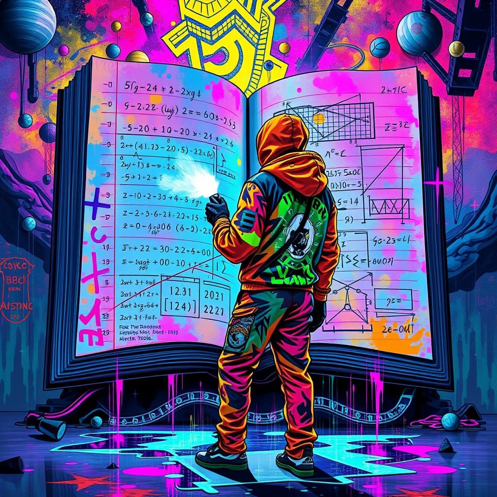 Graffiti Artist Creates Math Portal in Bioluminescent Art