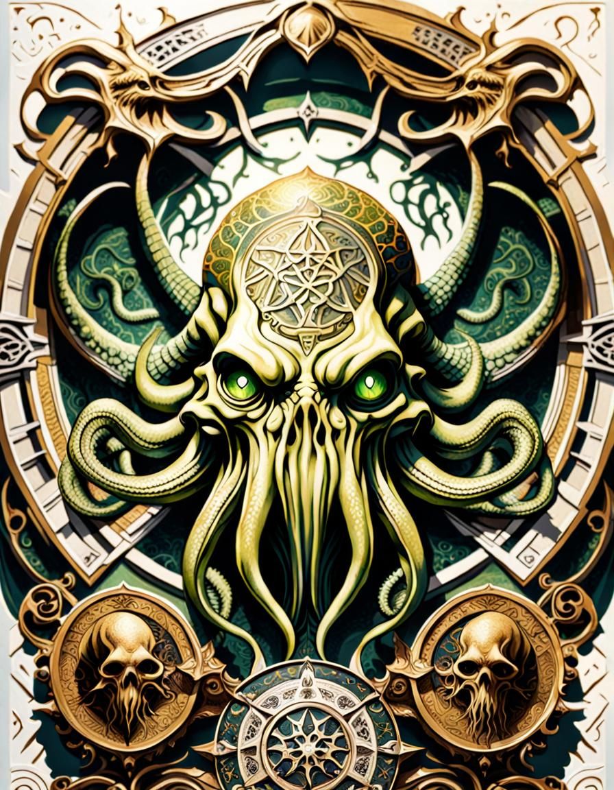 Cthulhu Tarot Card: Sleeper of R'lyeh