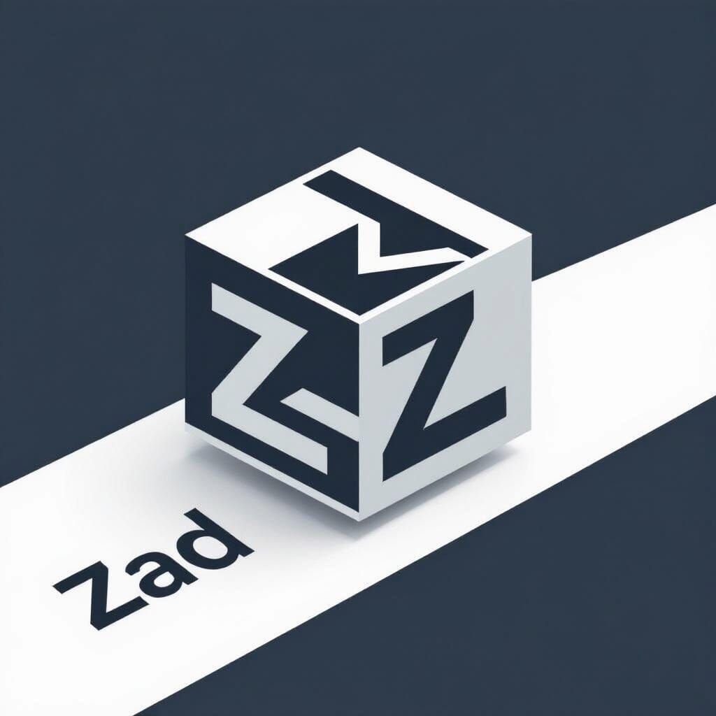 Minimalist Isometric Cube Logo for ZAD