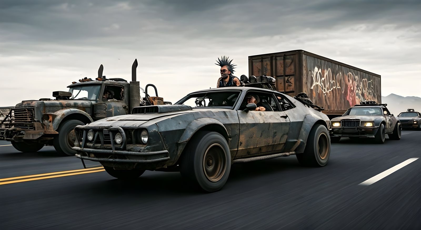 Women Drivers in Post-Apocalyptic Wasteland Pursuit