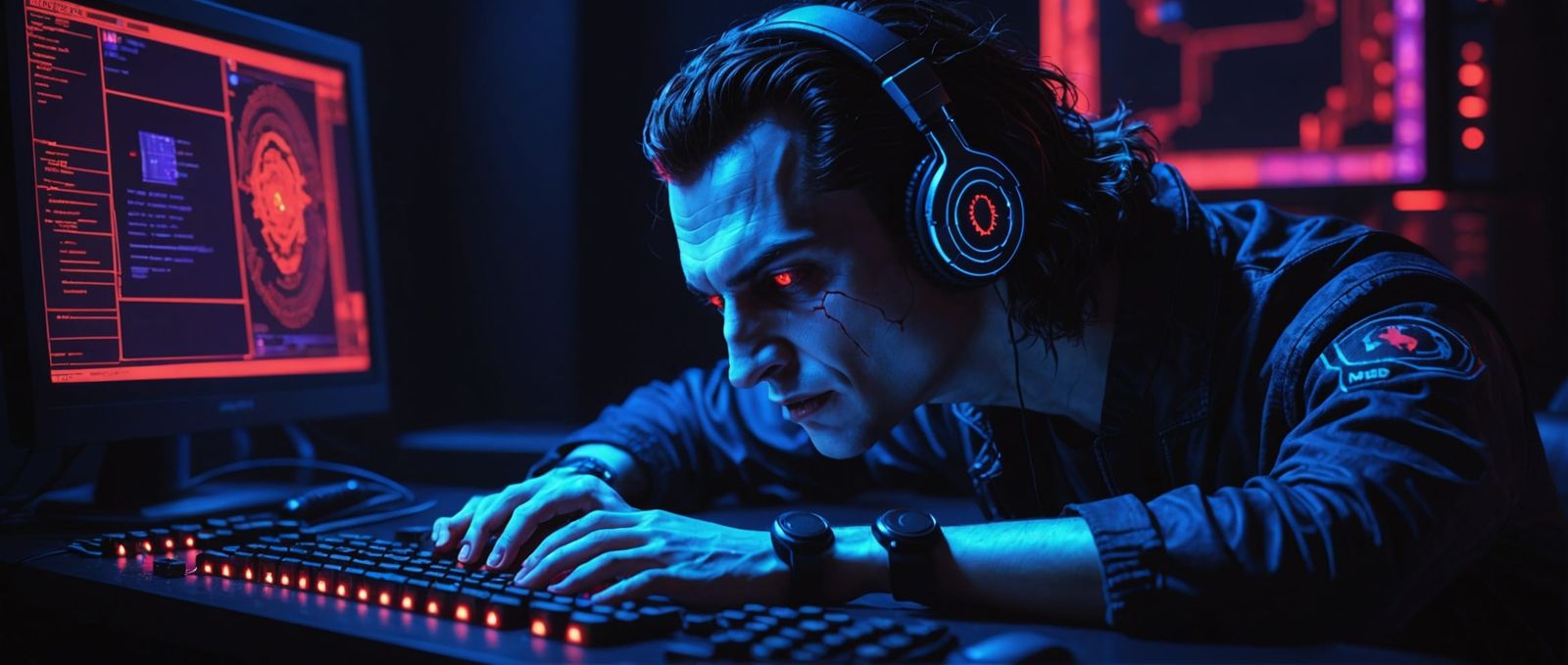 Pixel Art Vampire Dreaming in Neon