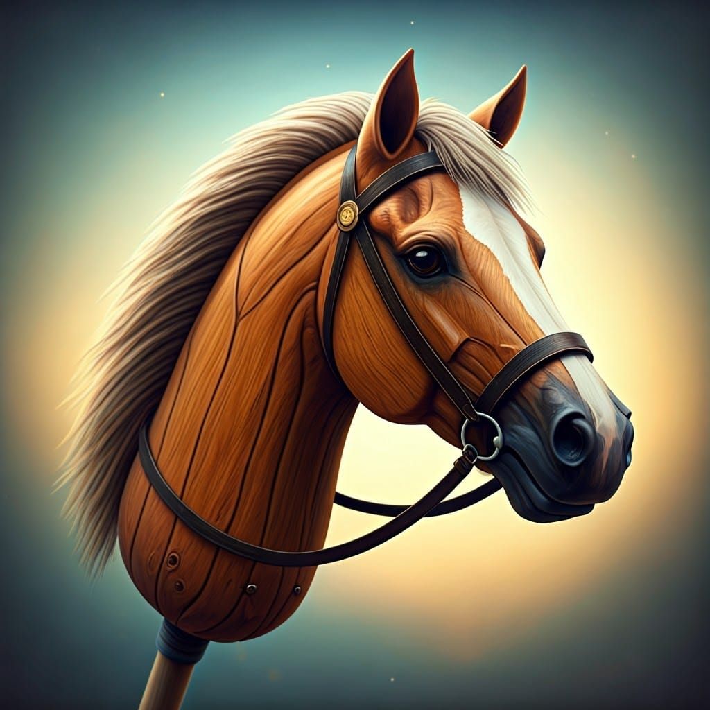 Hobby Horse Tarot Card in Hyperrealistic Style