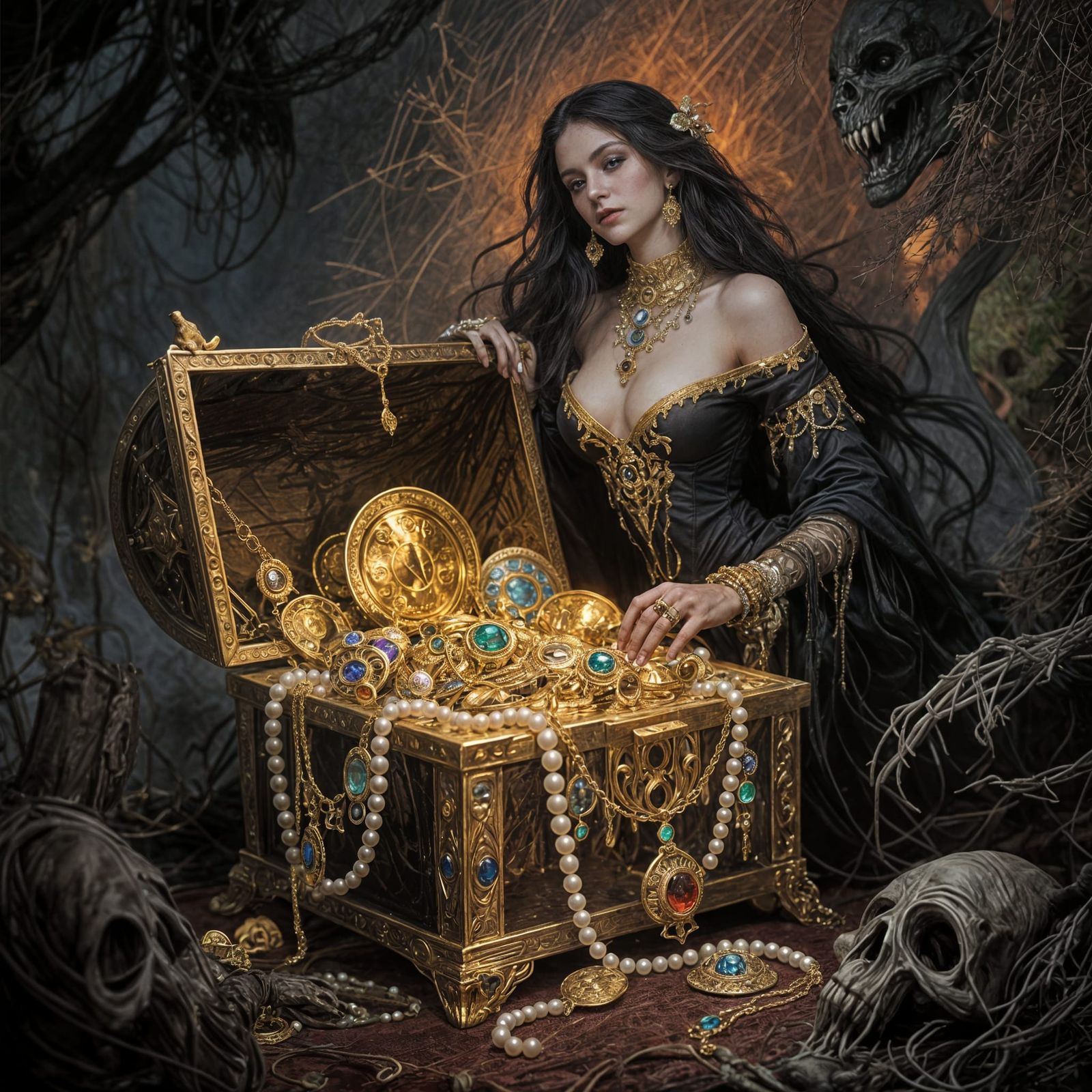 Romantic Macabre Fantasy Treasure, Royo/Frazetta Style