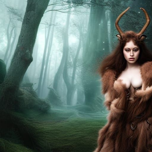 Female Faun in Dramatic Digital Matte Painting