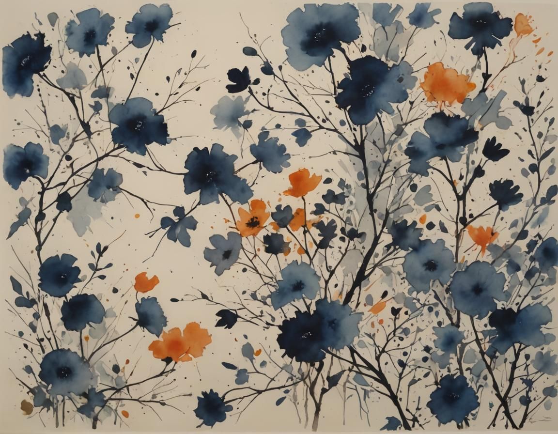 Evocative Watercolor and Ink Painting