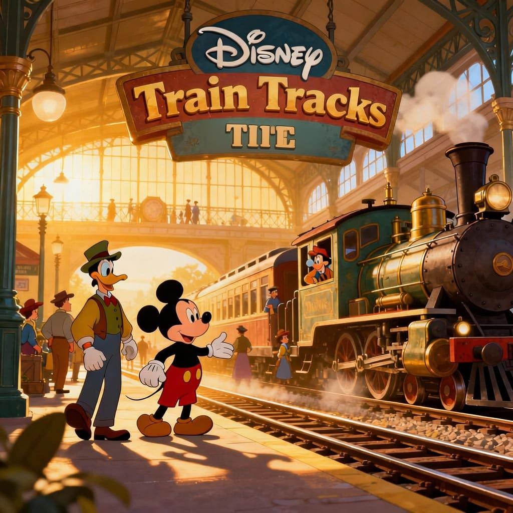 Disney Animation Style Video Game Train Station Concept Art