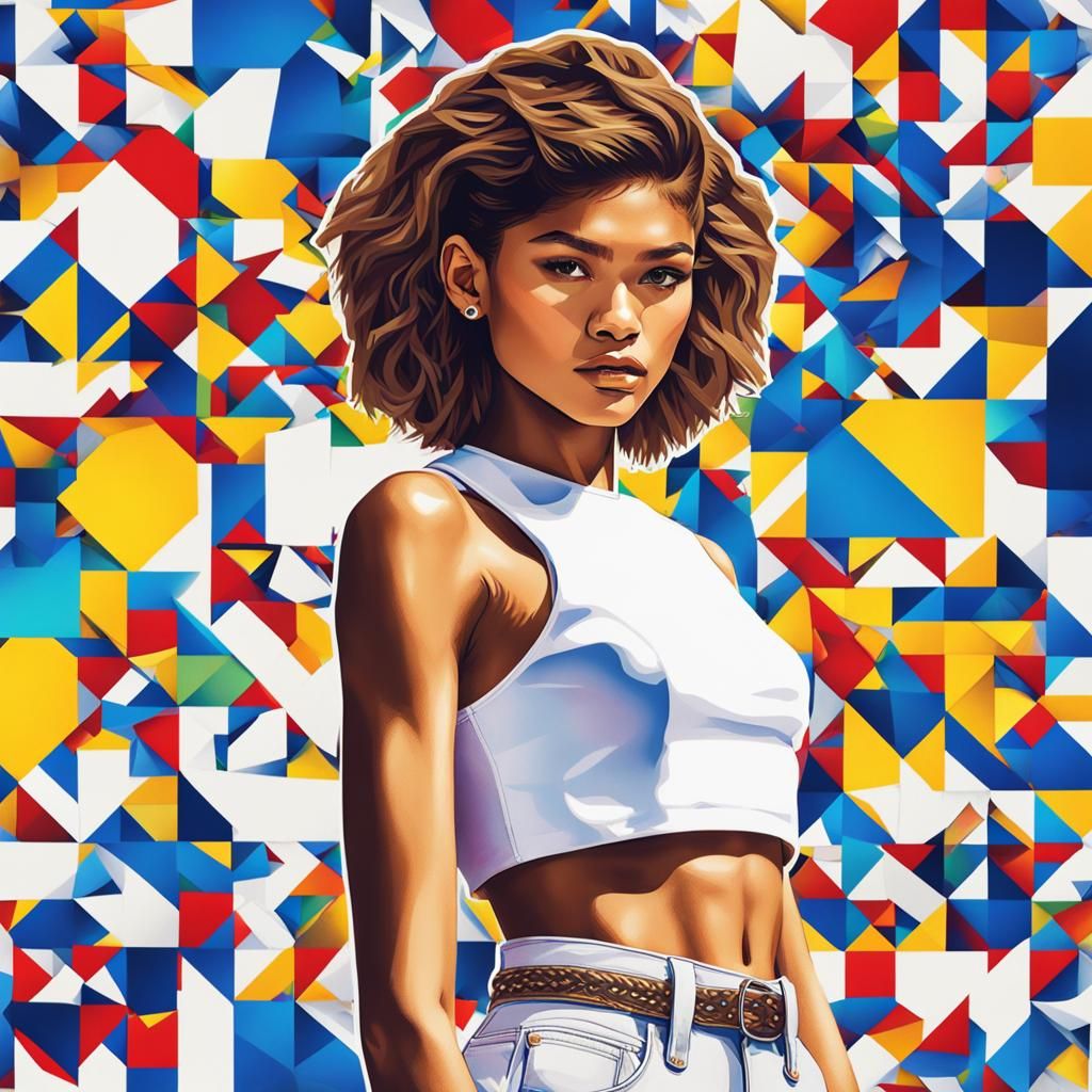 Zendaya in Pop Art Style Screen Print