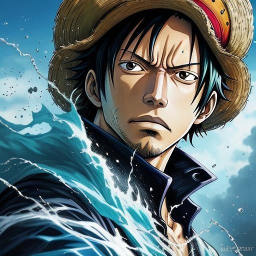 Hyperrealistic One Piece Character in Splash Art Style