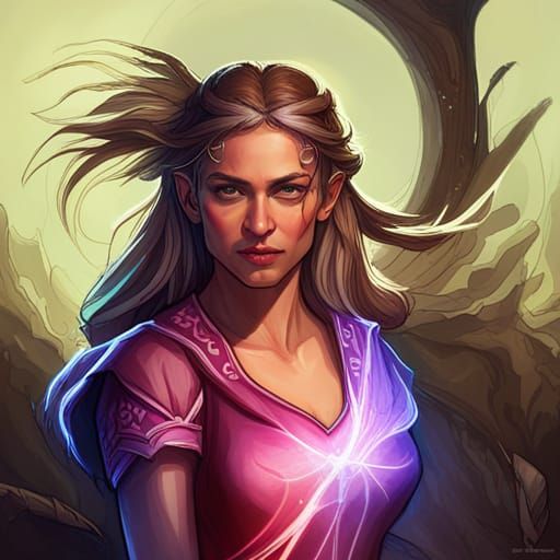 Sorceress Portrait in Art Nouveau Style