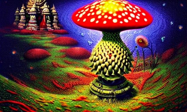 Surreal Amanita Muscaria Lingam in Unreal Engine
