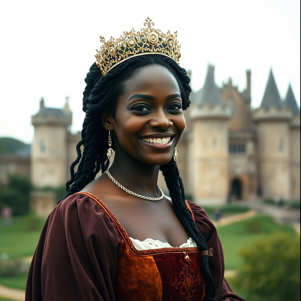 Black Woman as Elizabeth I in Tudor Castle
