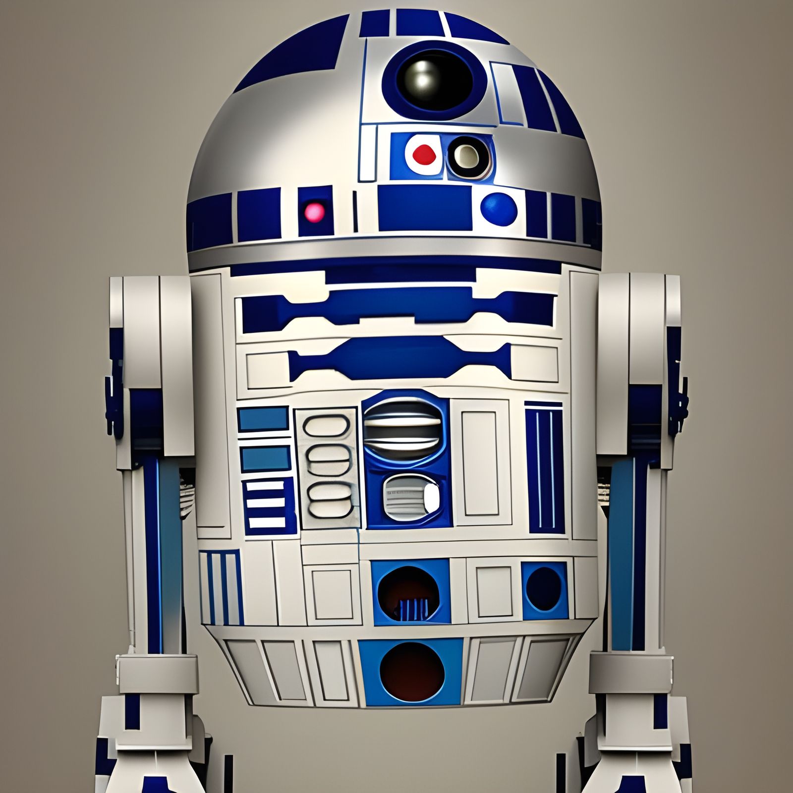 Hyperrealistic R2-D2 in Anime Style