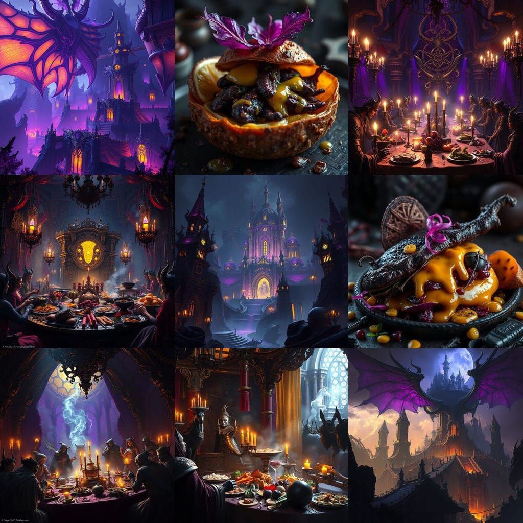 Dark Fantasy Feast: A Hyperdetailed Masterpiece
