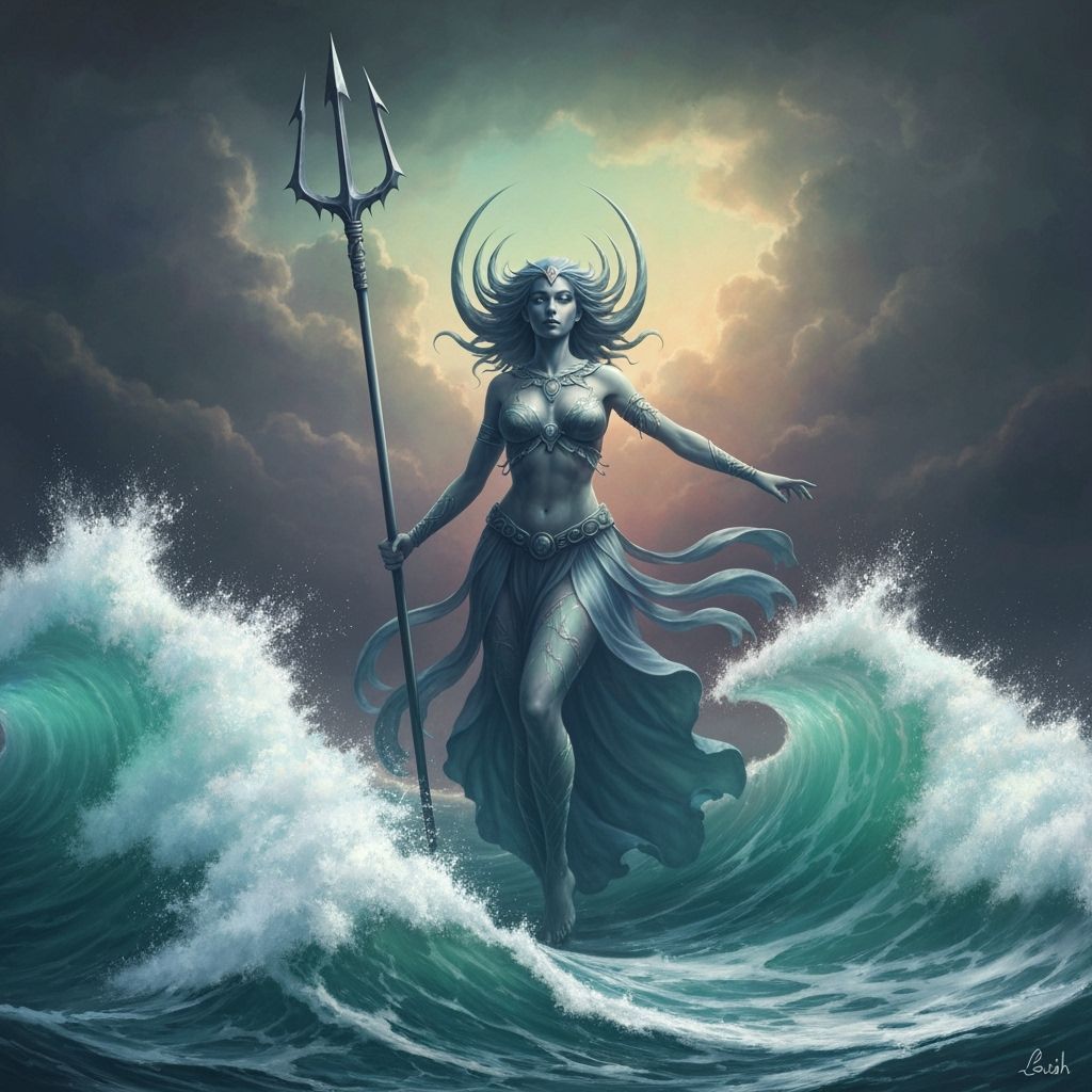 Goddess of the Sea in Hyperrealistic Style