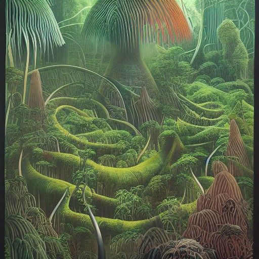 Lush, Detailed Canopy of a Primordial Jungle