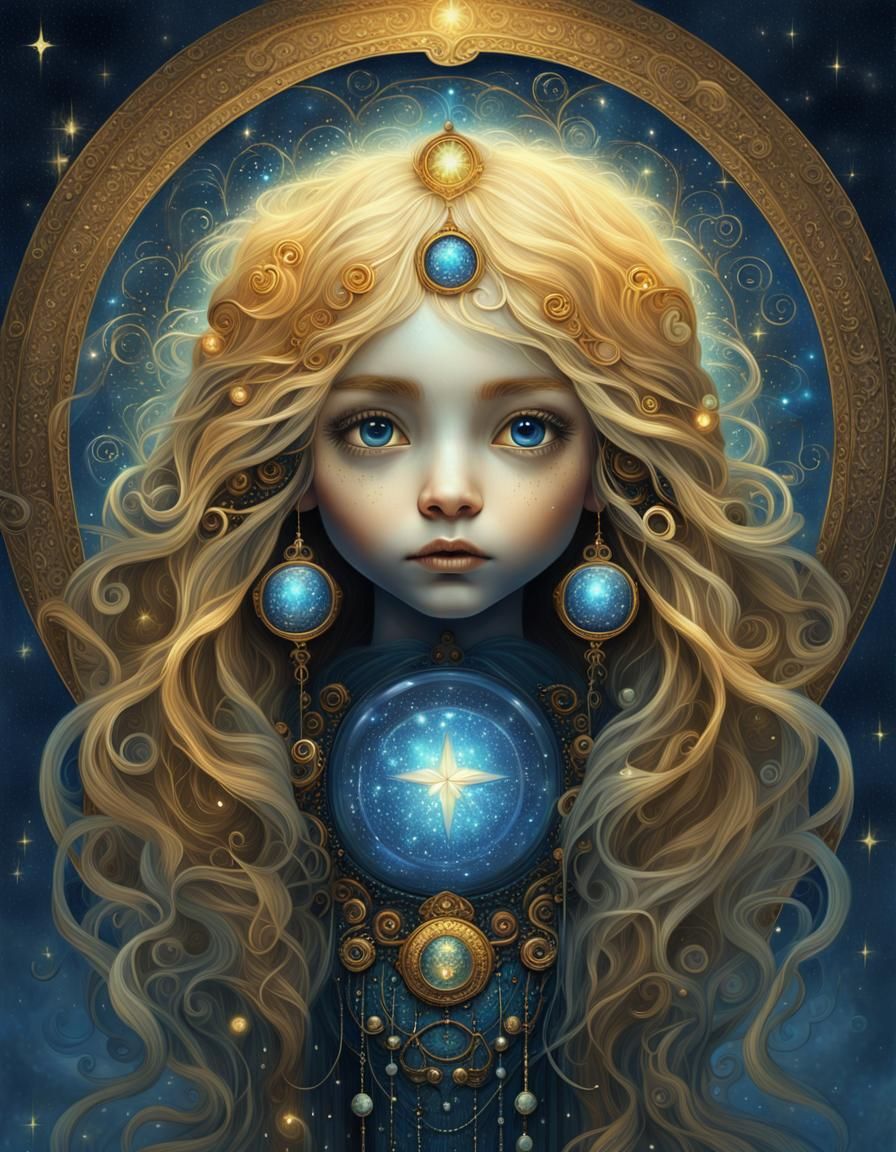 Mystic Star Child in Space: Digital Art