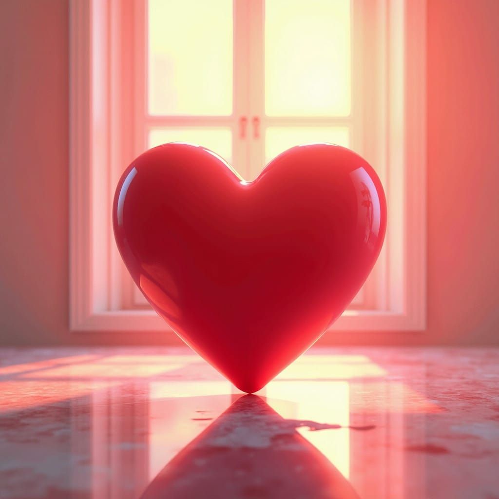 Stylized 3D Heart in Cinematic Depth