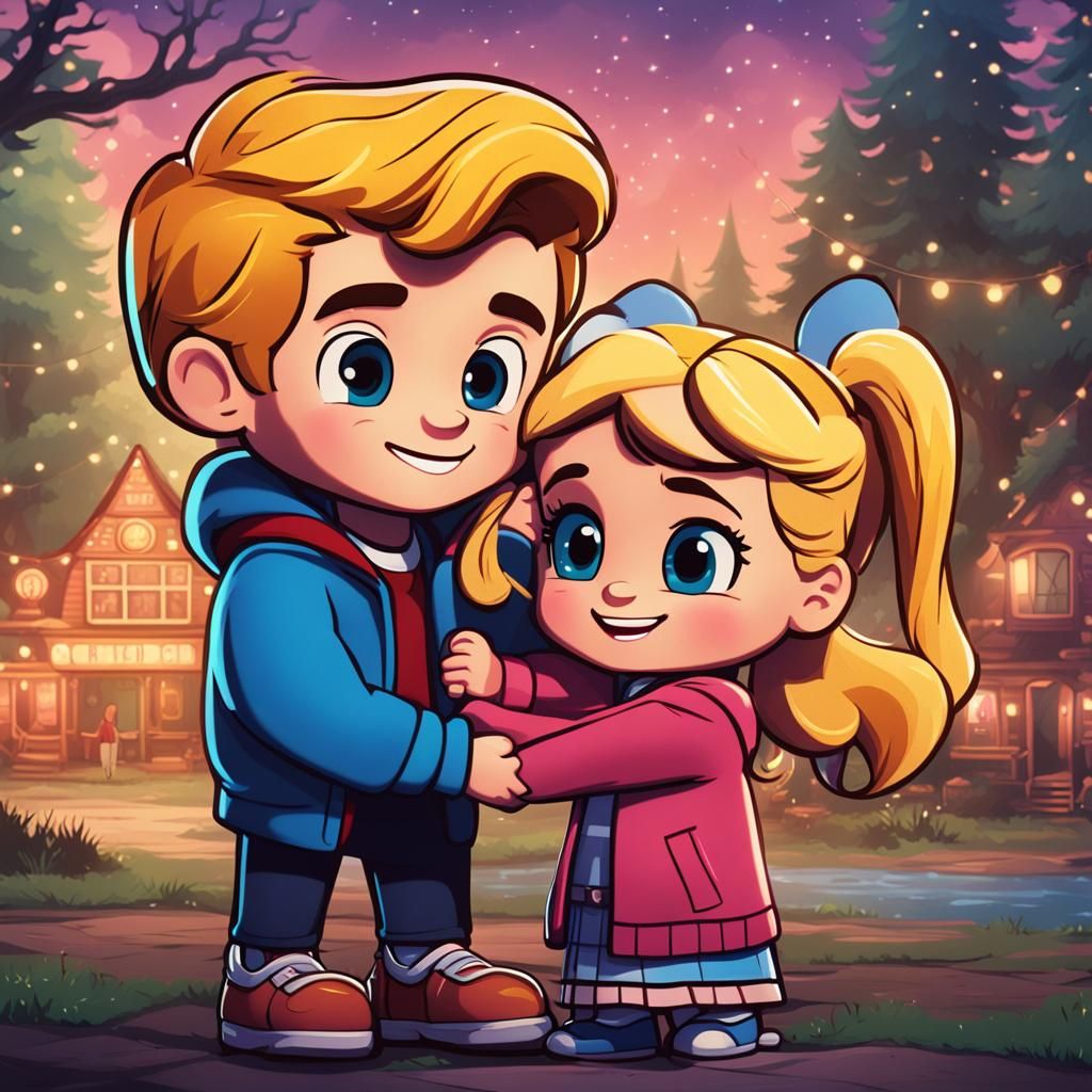 Archie and Betty Cooper Chibi Hug: Fantasy Art