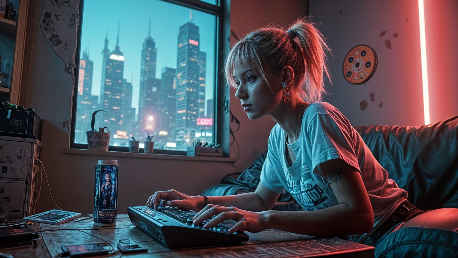 Gamer Girl in Ruins: Tilt-Shift Hyperrealism