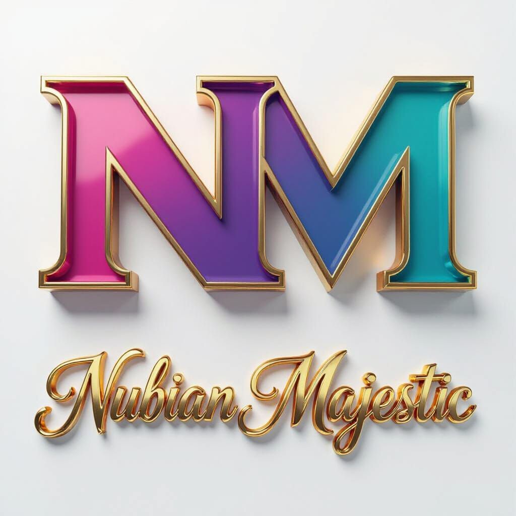 Vibrant 3D Intertwined Letters NM in Modern Style