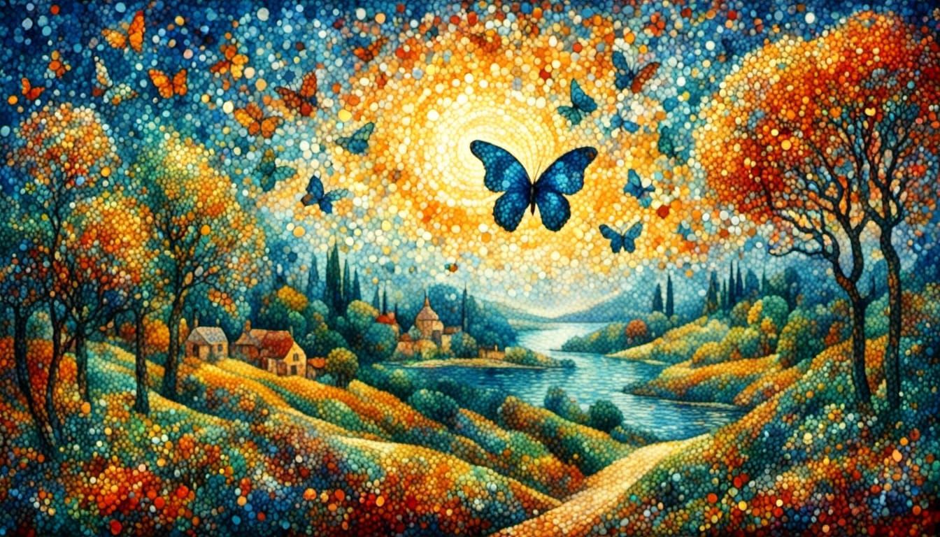 pointilism  landscape