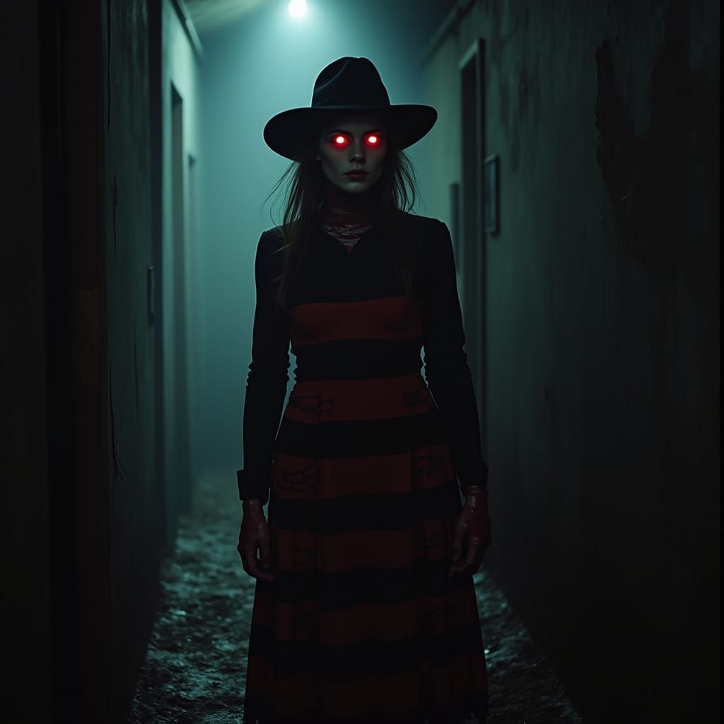 Surreal Horror Queen Reigns in Dark Fantasy Gothic Style