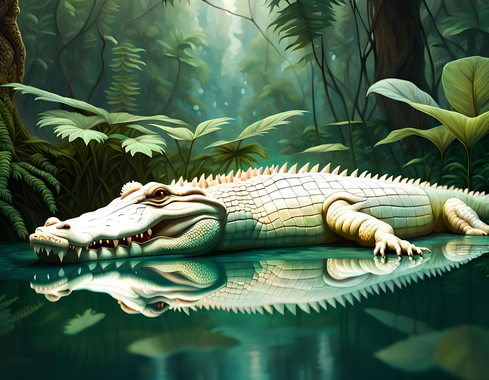 Albino crocodile