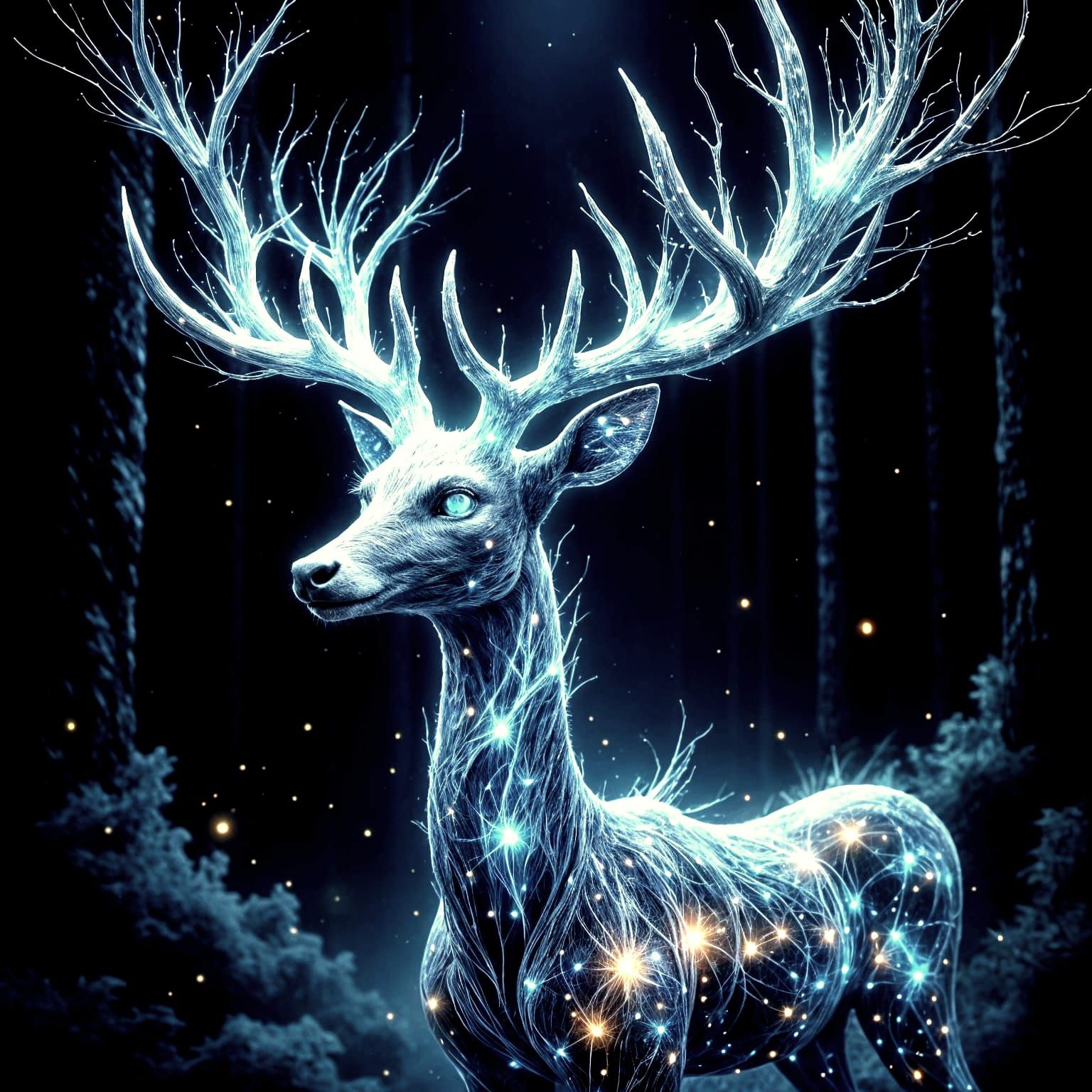 A mystical deer of light