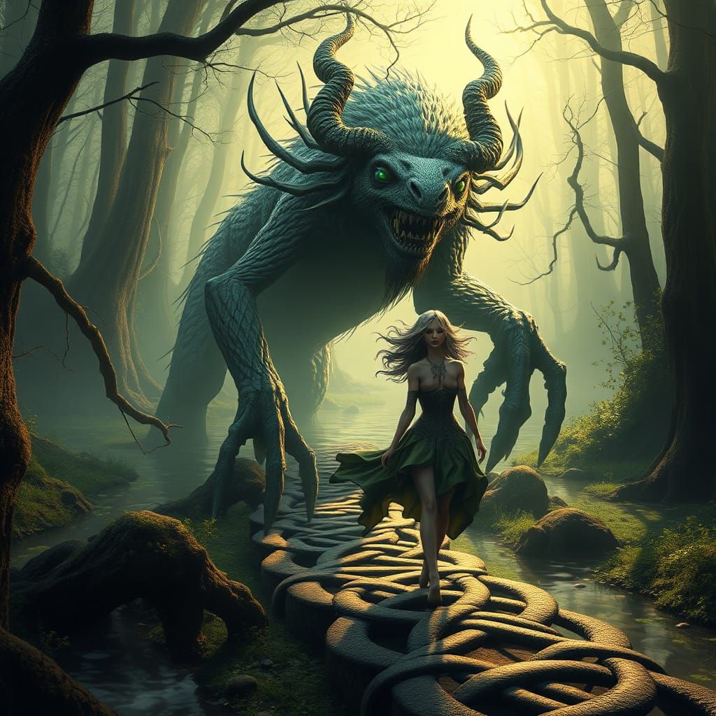 Celtic Monster Rises from Scandinavian Swamp, 3D Art