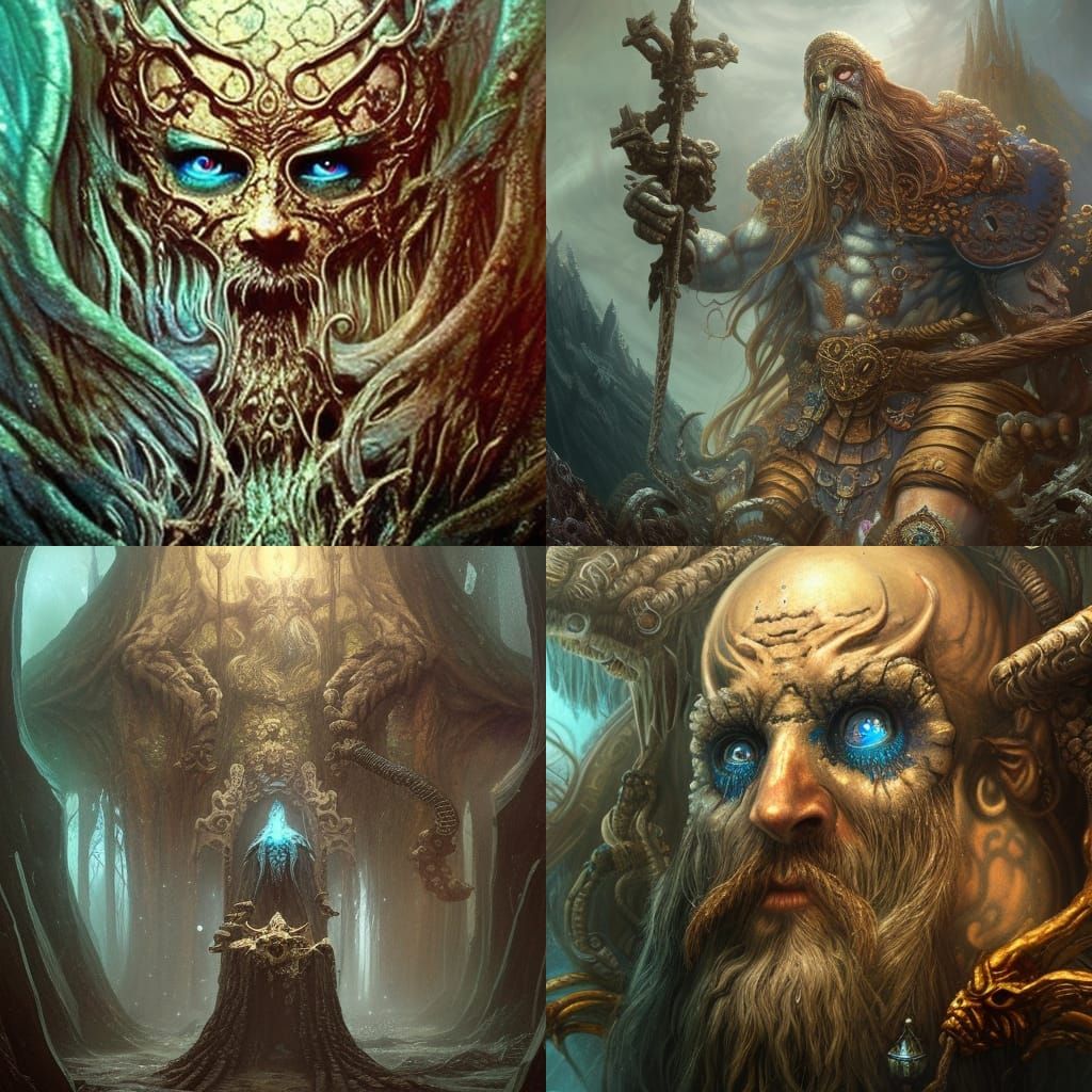 Underwater Portrait of a Mythological Bone King