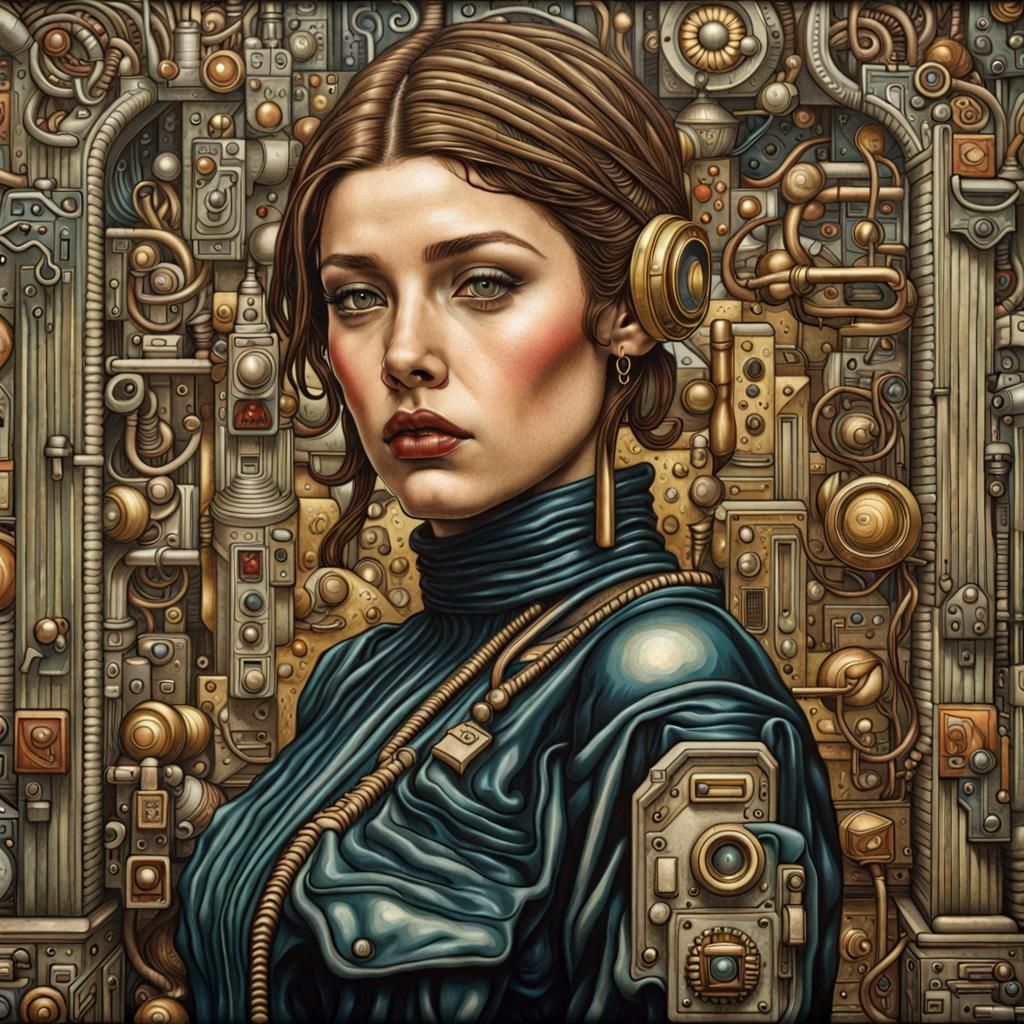 Cyberpunk Adele Exarchopoulos in Renaissance Style
