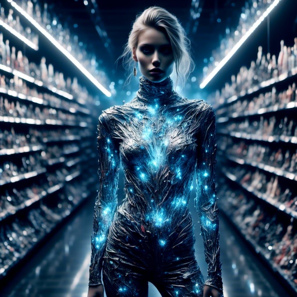 Holographic Fashion Model in a Clothes Store