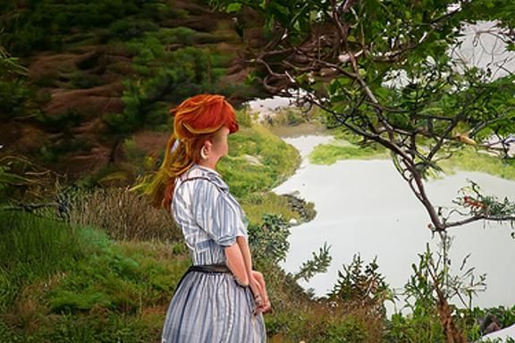 Misty Mountain Landscape Gouache Painting