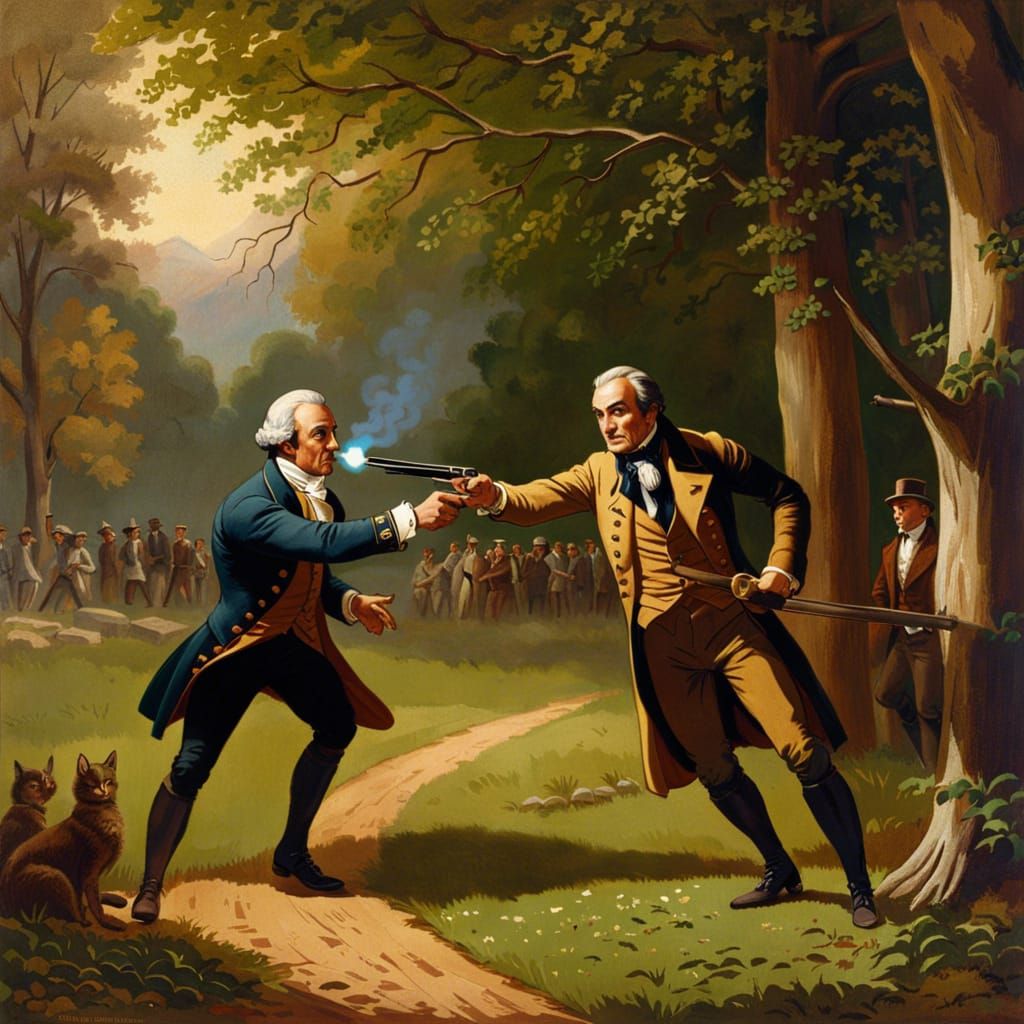 Burr-Hamilton Duel: An Oil Painting Masterpiece