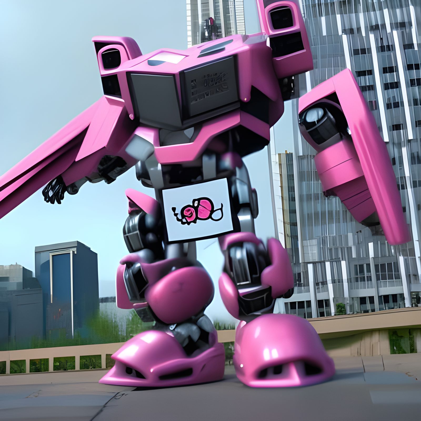 Hello Kitty Transformer in Shitpunk Mecha Style