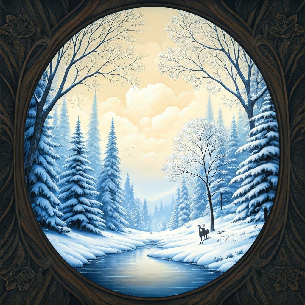 Four Seasons in Art Deco Style with Intricate Details