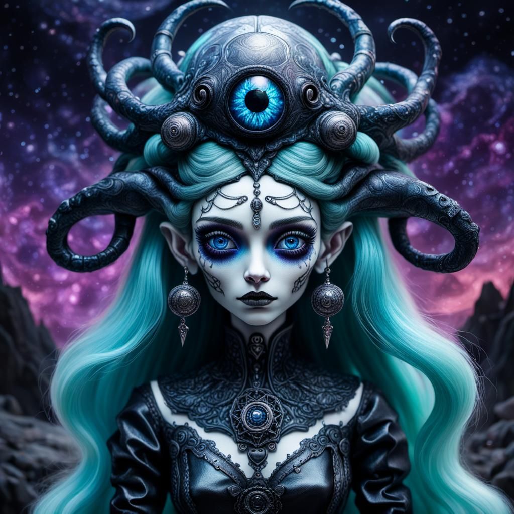 Obsidian Homunculus as Southern Belle in Cosmic Art