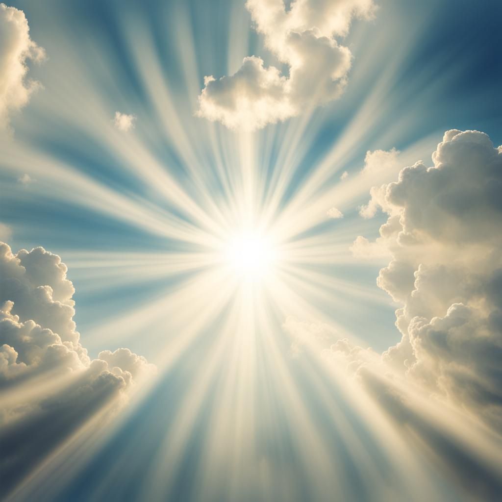 Heavenly Afterlife: Sunshine Through the Clouds